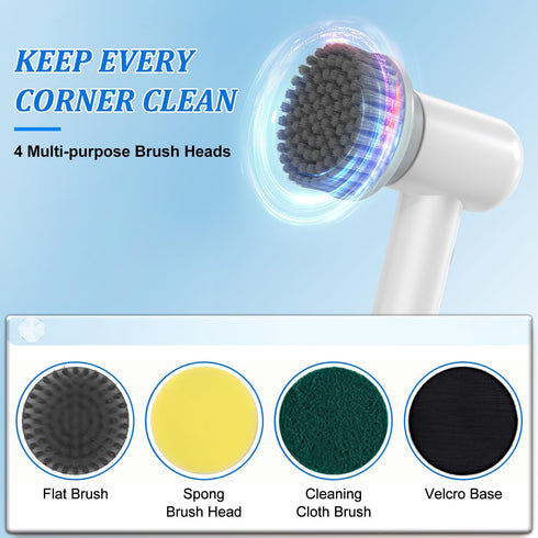 Power Spin Scrubber,Electric Spin Scrubber,Multifunctional Spin Power Scrubber,Cordless Power Spin Scrubber,Waterproof Power Cleaning Brush for Ba...