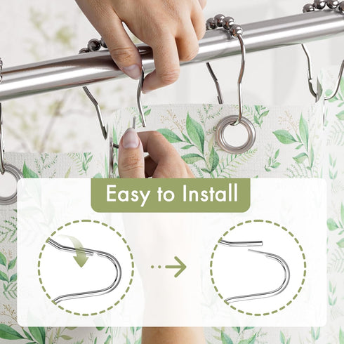 Amazer Shower Curtain Rings, Rust-Resistant Metal Shower Hooks Ring Shower Rings for Curtain Rolling Shower Curtain Hooks for Bathroom Shower Rod ...
