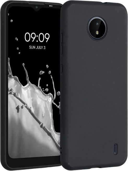 kwmobile Case Compatible with Nokia C20 / C10 Case - Soft Slim Protective TPU Silicone Cover - Black...