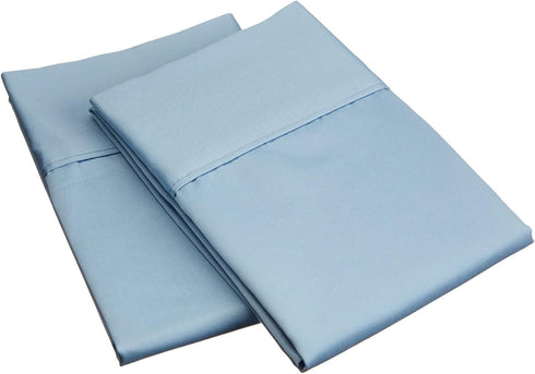 Superior 700 Thread Count Egyptian Cotton Pillowcase Bed Set, Modern Solid Sateen, Naturally Breathable and Cooling, Extra Comfort Pillow Cover, I...