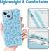 OOK Case for iPhone 15 Case Cute Flower Floral Design for Girls Women Soft TPU Camera Lens Protective Phone Cover for iPhone 15 6.1 Inch Blue...