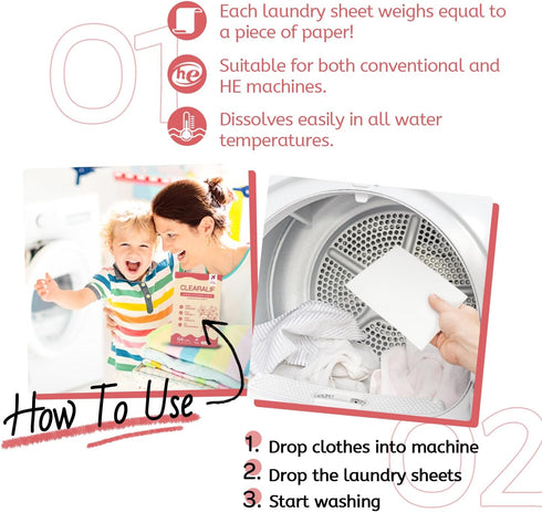 CLEARALIF Laundry Detergent Sheets, Magnolia, 64 Load, CLEARALIF Laundry Detergent Strips Eco Friendly & Hypoallergenic...