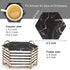 Cool Black Marble Coaster Set with Holder Hexagon Absorbent Coasters Modern Ceramic Coster 6 Pack Best Stone Drink Coaster Beverage Coffee Table D...