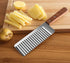 ZOSTLAND Stainless Steel Wide Crinkle Cutter, Vegetable Salad Chopping Knife Tool Accessories,Cutting Tool French Fry Slicer, Wooden Handle Vegeta...