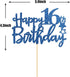 Royal Blue Glitter Happy 16th Birthday Cake Topper - 16 Sign Cake Topper - Cheers to 16 Years Party Supplies - 16th Birthday Party Decorations...