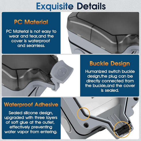 Outdoor Outlet Box Waterproof,Outdoor Power Outlet Box,Waterproof Ip66 Power Outlet,Outdoor Waterproof Socket,15A 250V Outdoor Plug Socket, in Use...