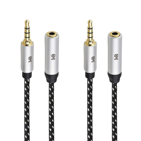 Cable Matters 2-Pack Headset Extension Cable 10 ft (3.5mm Extension Cable/TRRS Extension Cable, Gaming Headset Extension Cable) with Mic Support i...