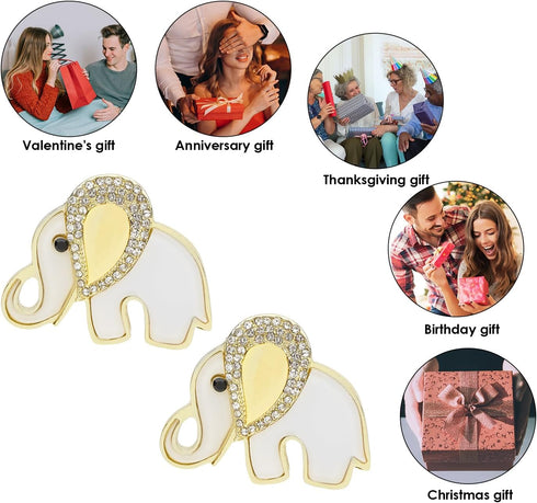 Elephant Brooches Crystal Rhinestone Elephant Pin Brooch for Women, Elephant Gifts for Elephant Lovers, Cute Animal Elephant Brooch Pins for Backp...