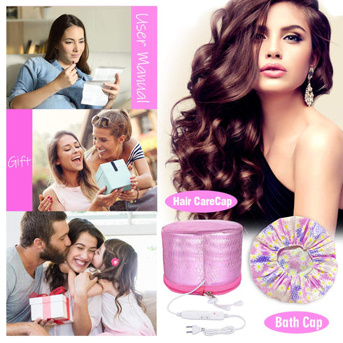 Upgrade Heating Cap For Hair Spa,Electric Hair Cap, Thermal Cap For Home Hair Spa Hair Steamer Cap Beauty Nourishing Hair Care Hat with 2 Level Te...