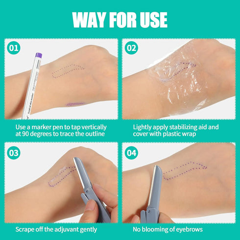 Zonon 5 Pieces Tattoo Tip Markers Skin Marker Pen Tattoo Pen in 0.5 mm and 1 mm with Paper Ruler for Skin, Eyebrow, Lips (2 Single Head, 3 Double ...