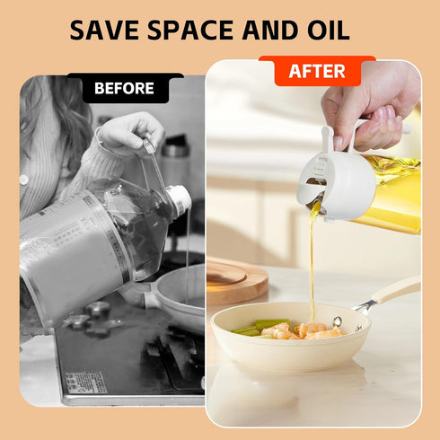 Oil Dispensing, Oil Sprayer For Cooking, Oil Dispenser For Kitchen, 2 in 1 Olive Oil Dispenser And Oil Sprayer 16oz/470ml For Cooking, Kitchen, Sa...
