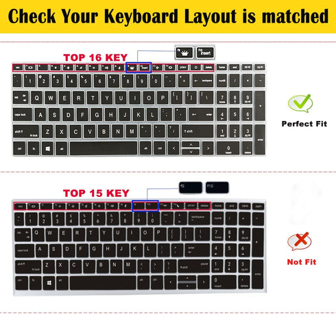 Keyboard Cover for 15.6 inch HP ProBook 450 G8 G9 G10/ 455 G8 G9 G10/ 650 G8/HP Zbook Power G8 G9, New HP ProBook 15.6 inch Laptop Keyboard Skin(N...