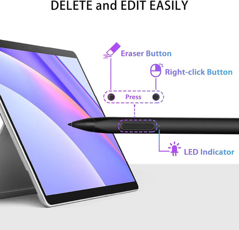 Stylus Pen for Microsoft Surface Pro - Windows Tablet Pencil with Plam Rejection & 4096 Pressure Level Compatible with Surface Pro 9/8/7/X/6/5/4/3...
