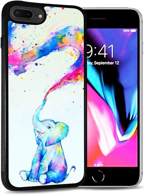 for iPhone 8 Plus, iPhone 7 Plus, Durable Protective Soft Back Case Phone Cover, HOT12443 Baby Elephant...