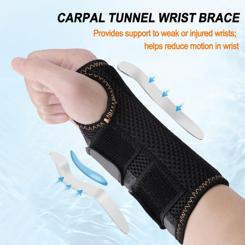 Ztl Carpal Tunnel Wrist Brace for Men Women Pain Relief, Upgraded Breathable Wrist Splint Night Support with Adjustable Straps, Hand Brace for Ten...
