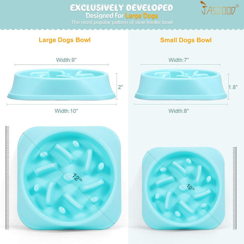 JASGOOD Slow Feeder Large Dog Bowls Slow Eating Pet Bowl Eco-Friendly Non-Toxic Preventing Choking Healthy Design Bowl for Large Dog Pet Stop Bloa...