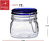 Bormioli Rocco Fido Square Jar with Blue Lid, 17-1/2-Ounce...