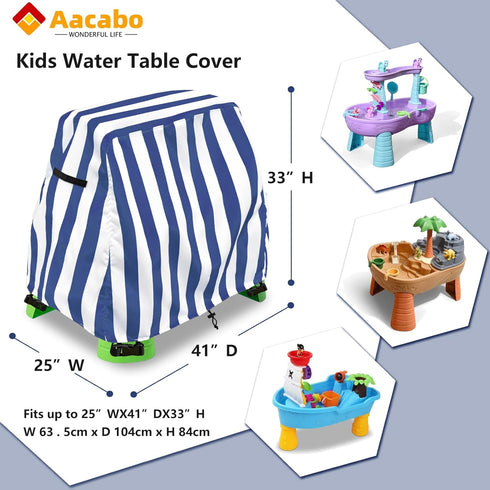 Kids Water Table Cover Fit Step2 Rain Showers Splash Pond Water Table,Waterproof Dust Proof Anti-UV Outdoor Toys Cover-Cover only...