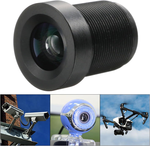 uxcell 6mm CCTV Camera Lens 1080P F2.0 FPV Wide Angle Security Camera Lens M12 Threaded Dia for IP Camera Panoramic, Black...