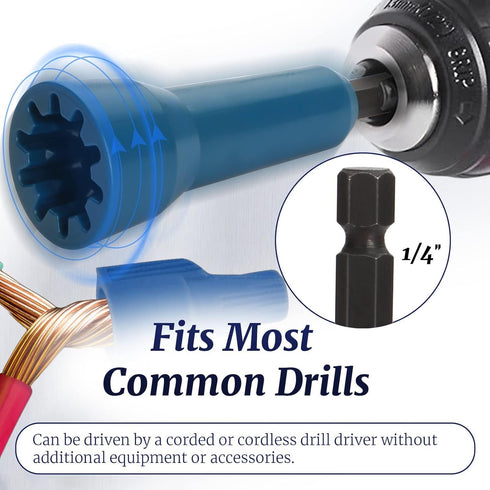 Electrical Wire Twister Tool for Drill, Wire Nut Twiter for Drill,Fast Wire Twisting Tool,Ideal Wire Nut Twister Tool,Connector Driver With 1/4" C...