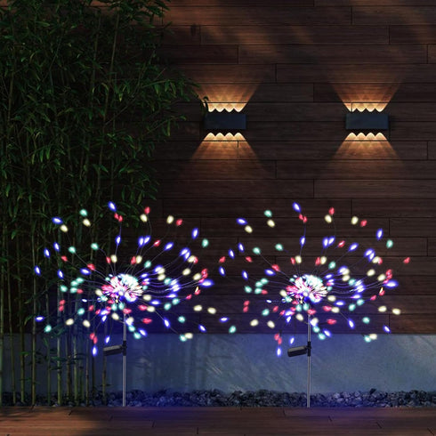 2 Pack 175 LED Solar Firework Lights Outdoor, 4th of July Decorations Solar Garden Lights Waterproof with 2 Modes Twinkling Lights, Solar Starburs...