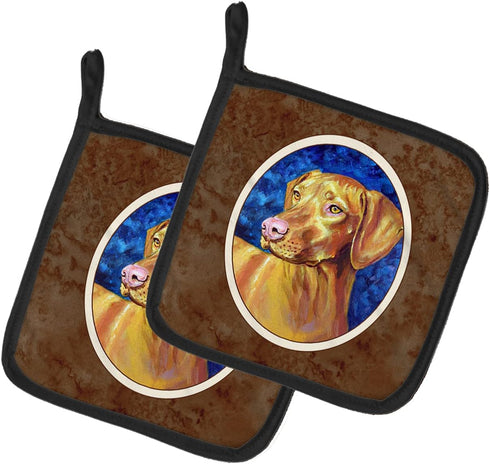 Caroline's Treasures 7289PTHD Vizsla Pair of Pot Holders Kitchen Heat Resistant Pot Holders Sets Oven Hot Pads for Cooking Baking BBQ, 7 1/2 x 7 1...