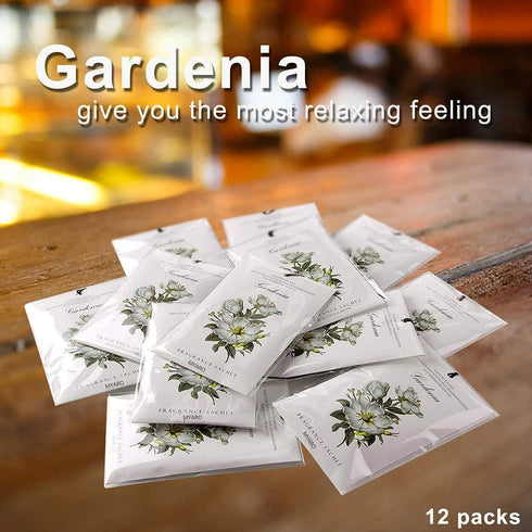 MYARO 12 Packs Gardenia Scented Sachets for Drawer and Closet, Long-Lasting Home Fragrance Sachet for Lover...