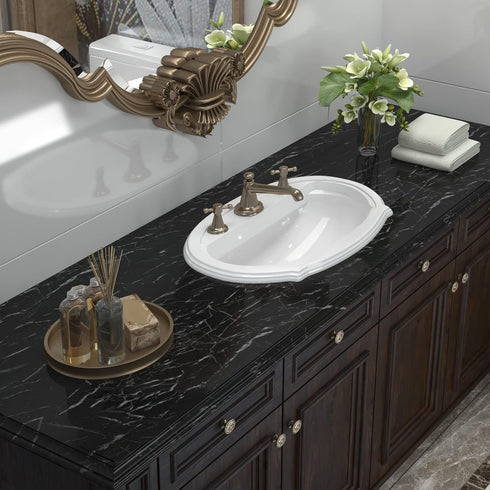 Glossy Black Marble Contact Paper 15.7 x 78.7 Inches Peel and Stick Wallpaper Vinyl Film Self Adhesive Removable Waterproof Wall Paper for Counter...