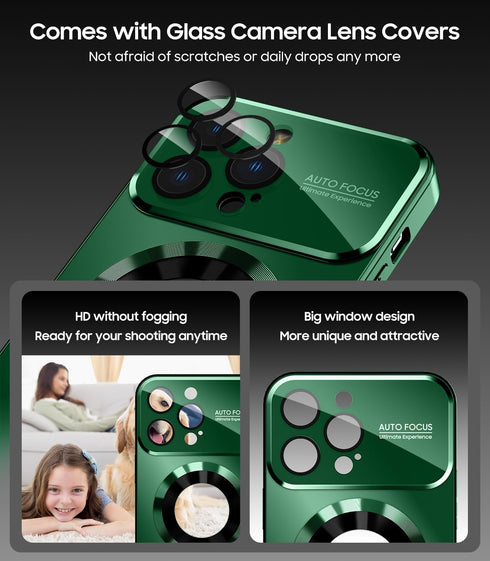 Magnetic for iPhone 12 Pro Max Case, Compatible with MagSafe, Built-in Camera Lens Protector, Logo View, Military Grade Drop Proof Phone Case Cove...