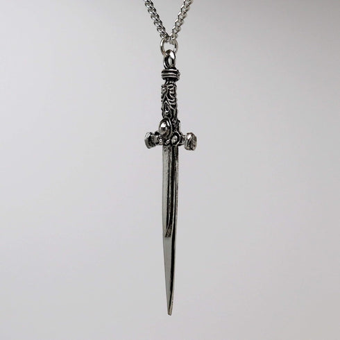 Sword with Engraved Handle Medieval Rennaissance Pendant Necklace...