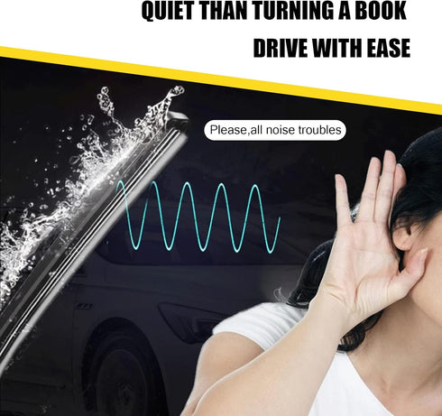 4 PCS Car Wiper Blade Replacement Strip, 28" 45-degree Wiping Angle Boneless Structure Windshield Cleaning Wiper Rubber Strip, Modification Access...