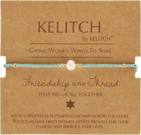KELITCH Women Friendship Bracelets Miyuki Beads Strand Bracelets Handmade Fashion 3 Pcs Pearl Bracelets Bangles...