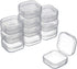 SATINIOR 12 Pack Clear Plastic Beads Storage Containers Box with Hinged Lid for Beads and More (1.38 x 1.38 x 0.71 Inch)...