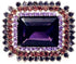 Victorian Vintage Style Embellishment Rectangle Shaped Purple Stone Brooch and Pin Art Deco Jewelry...