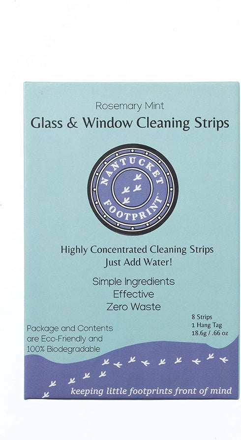 Glass & Window Cleaner Strips 8 Pack | Zero Waste & Eco Friendly Concentrated Cleaning Supplies | 8 Strips makes 64 fl oz total (4x 16 fl oz bottl...