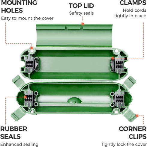 WELKIN 1-Pack Outdoor Extension Cord Cover, Water-Resistant Electrical Connection Box, Fits AWG12-18 Cords, Protects Outdoor Outlets, Plugs, Socke...
