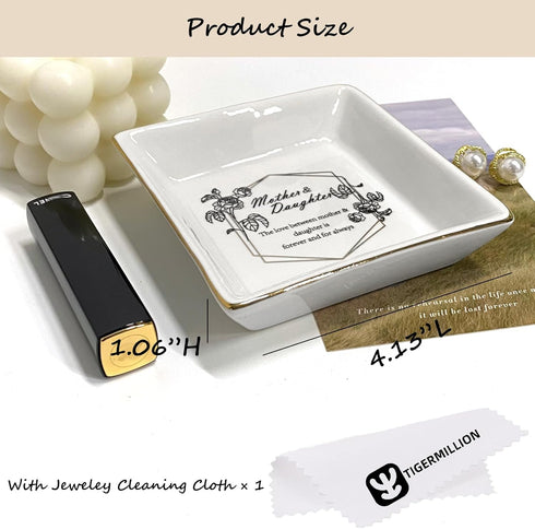 Gifts for Mom from Daughter Son Ceramic Jewelry Dish Tray Mother's Day Birthday Gifts for Women Jewelry Ring Dish...