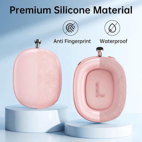 Kit for AirPod Max Case, Clear Soft TPU Ear Covers and Silicone Ear Pad/Headband Cover, Transparent Anti-Scratch Protective Accessories for Apple ...