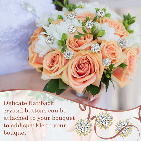 Waydress 70 Pcs 16mm Rhinestone Embellishments Flatback Buttons Jewelry Flower Crystal Accessory for Crafts DIY Jewelry Making Wedding Decoration ...