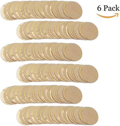 6 Pcs Glitter Champagne Gold Paper Circle Dots Garland (52 Feet) Party Hanging Bunting Birthday Party Decorations Engagement Party Bridal Shower W...