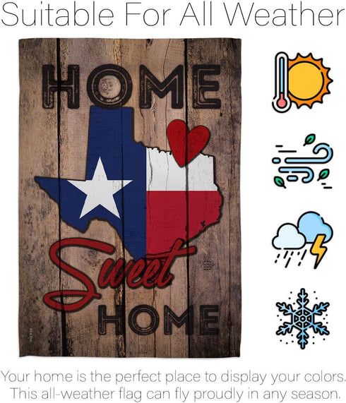 Texas Flag State Banner Home Sweet Home Decor Indoor Wall Art Patio Lawn Front Porch Room Decorations Outdoor Tapestry Yard Garden Sign Indoor Ame...