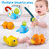 Dwi Dowellin Bath Toys for Toddlers, Magnetic Fishing Games Kids Bathtub Toys, Mold Free Wind-up Toys Swimming Fish Duck Whale Floating Water Toys...
