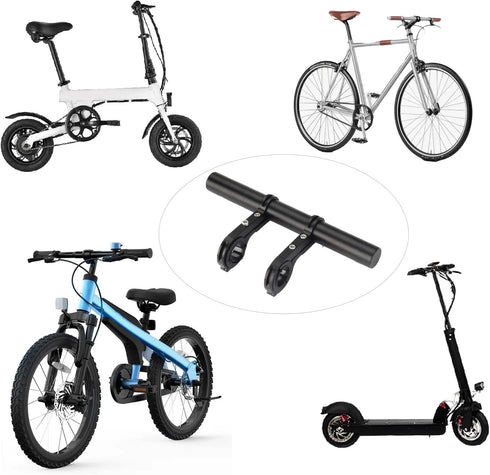Bike Handlebar Extender,Bike Handlebar Extender with Double Mounting Clamp Bracket,For Bike Mounts,Extender Bars, Headlights,Light Lamp,Bicycle Ac...