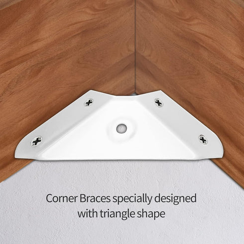 12 Pcs Corner Bracket Metal Corner Brace Corner Support Trapeziform Angle Code, Cabinet Countertop Brackets for Wood Chair, Box, Desk (White)...