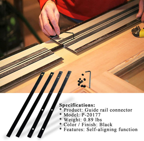 Guide Rail Connector Set P-20177 for Makita Track Saw Long Cuts? Also Compatible with Festool, Fit for DeWalt in Integrated Guide Rail T-Slots for...