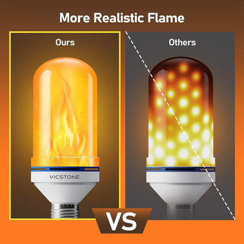 Upgraded LED Flame Light Bulbs, 4-Mode Flickering Light Bulbs with Upside Down Effect, E26 Fire Light Bulb for Porch Party Patio Home Halloween Ch...