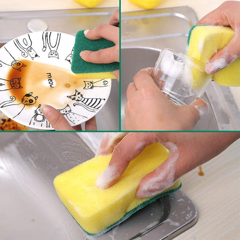 24 Pack Sponge Individually Wrapped, Bulk Kitchen Dishwashing Sponge, Non Scratch Scouring Pad, Odor-Free Scrubbers for Cleaning Sponge Wipes for ...