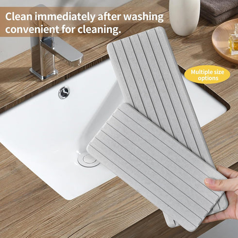 Absorbent Coasters with Grooves 2 PCS, Keep Kitchen Bathroom Sink Countertop Dry, Water Absorbing Stone Tray for Under Cups/Drinks/Hand Soap Pumps...