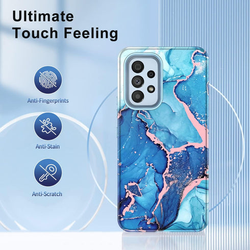 Hekodonk for Samsung Galaxy A53 5G Case,Heavy Duty Full Body Shockproof Drop Rugged Protection 3 in 1 TPU+PC Slim Marble Phone Case Dustproof Anti...