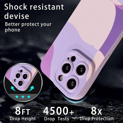 YKCZL Compatible with iPhone 14 Pro Max Case,Cute Painted Art Heart Pattern Full Camera Lens Protective Slim Soft Shockproof Phone Case for Women ...